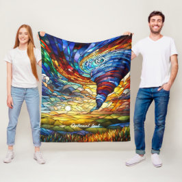 Farbenfrohe Tornado Kunstgalerie Fleecedecke
