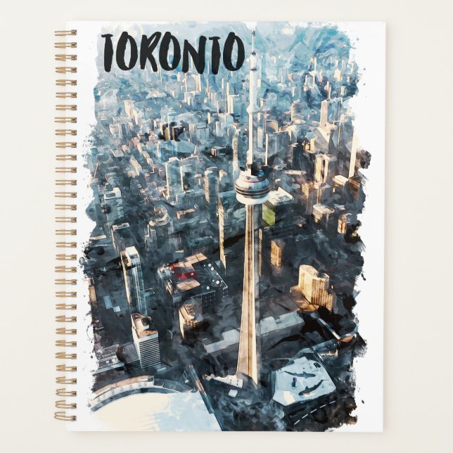 Farbenfrohe Toronto City Silhouette Planer (Vorderseite)