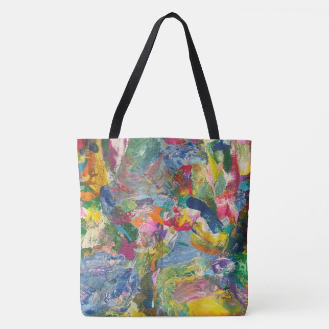 Farbenfrohe Tote Bag Ästhetik Groovy Shopping Tasc (Vorderseite)
