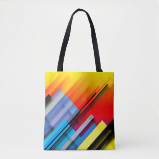 Farbenfrohe Tote Tasche mit diagonalen Streifen