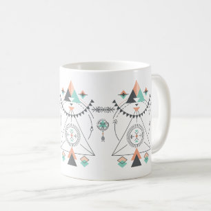 Farbenfrohe Totem-Design Kaffeetasse