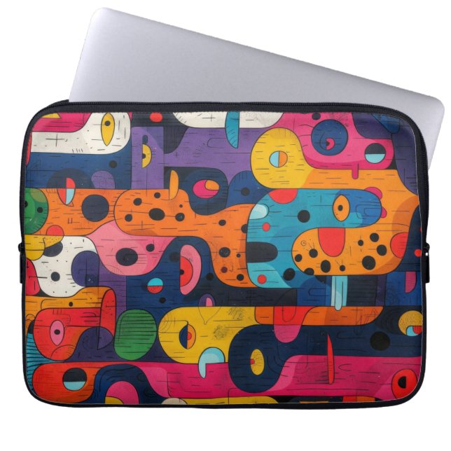 Farbenfrohe Totems Bath Mat Laptopschutzhülle (Vorderseite)