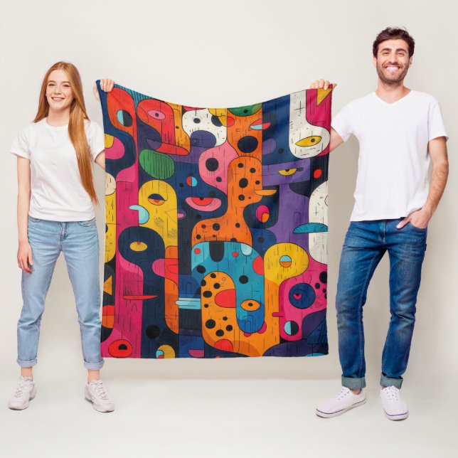 farbenfrohe Totems Fleecedecke (Beispiel)