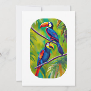 Farbenfrohe Toucan Bird Art Einladung