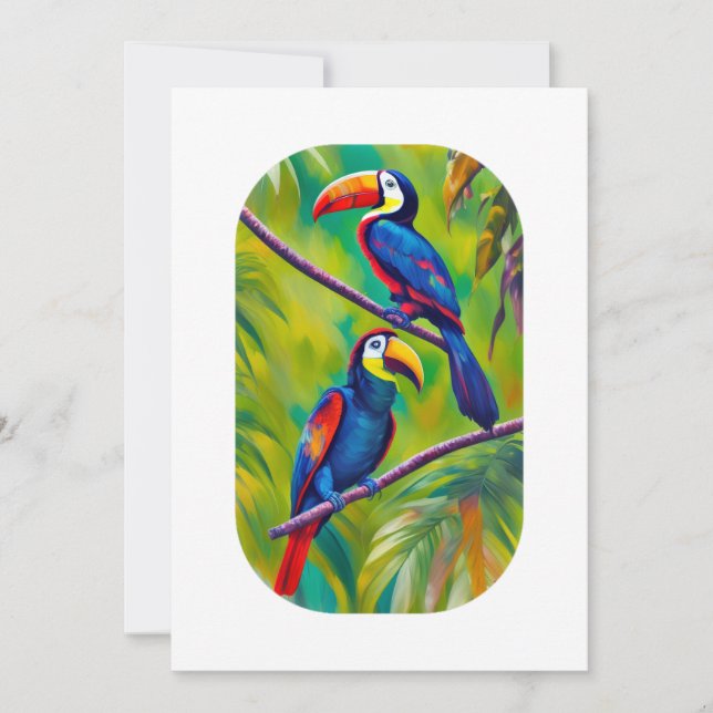 Farbenfrohe Toucan Bird Art Einladung (Vorderseite)