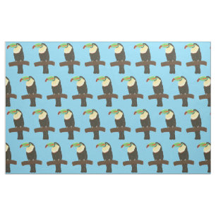 Farbenfrohe Toucan Bird auf Branchentextur Stoff