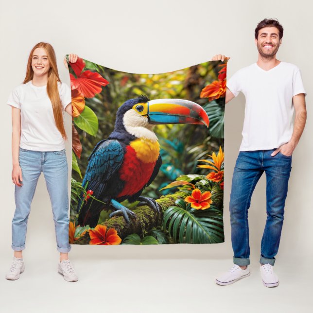 Farbenfrohe Toucan Bird Fleecedecke (Beispiel)