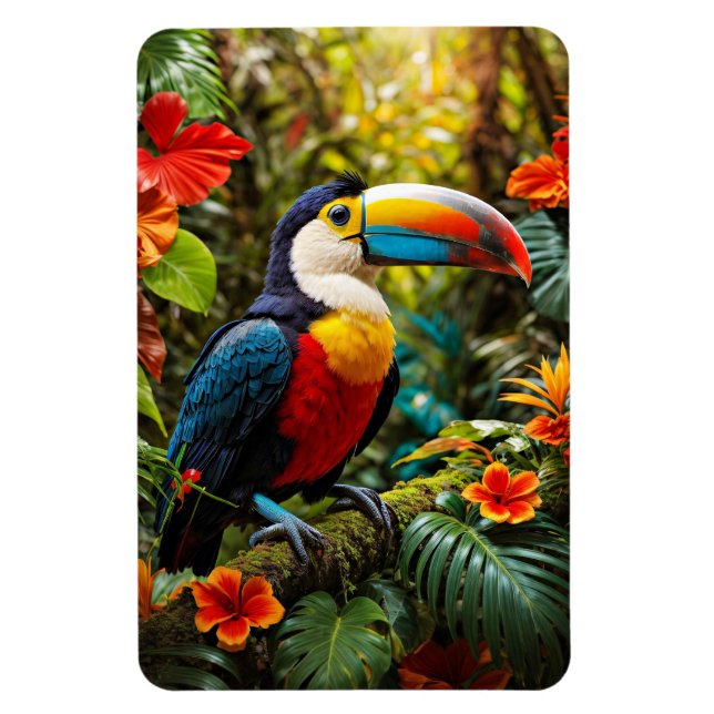 Farbenfrohe Toucan Bird Magnet (Vertikal)