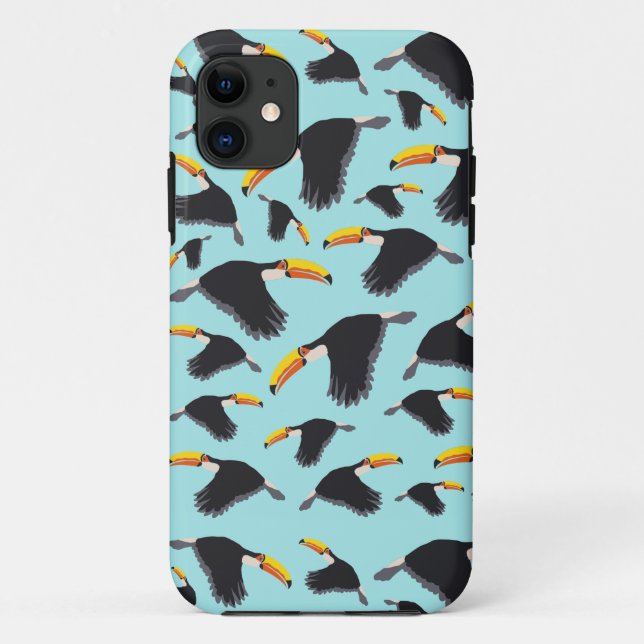 Farbenfrohe Toucan Tropical Bird Muster Case-Mate iPhone Hülle (Rückseite)