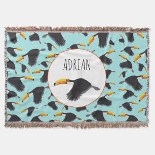 Farbenfrohe Toucan Tropical Bird Muster Decke