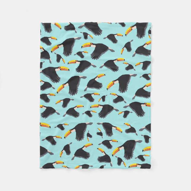 Farbenfrohe Toucan Tropical Bird Muster Fleecedecke (Vorderseite)