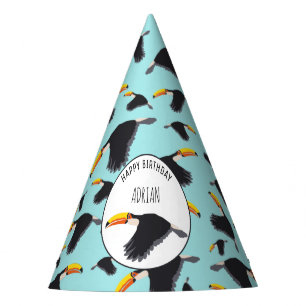 Farbenfrohe Toucan Tropical Bird Muster Geburtstag Partyhütchen