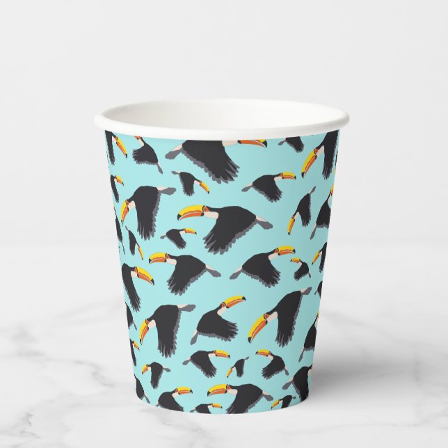 Farbenfrohe Toucan Tropical Bird Muster Pappbecher (Vorderseite)