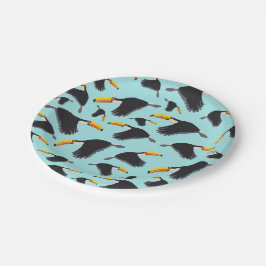 Farbenfrohe Toucan Tropical Bird Muster Pappteller