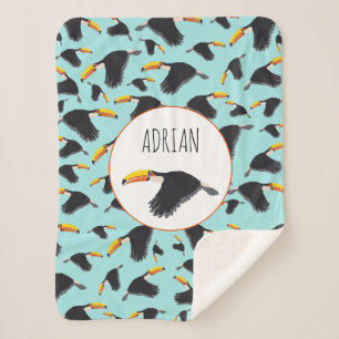 Farbenfrohe Toucan Tropical Bird Muster Sherpadecke