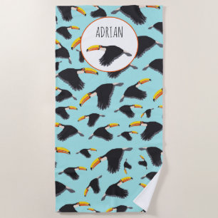 Farbenfrohe Toucan Tropical Bird Muster Strandtuch