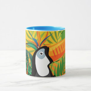 Farbenfrohe Toucan Tropical Dschungel Keramik Tass Tasse