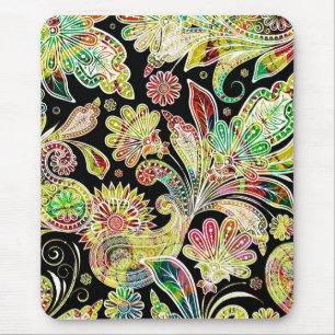 Farbenfrohe traditionelle Paisley-Muster Mousepad