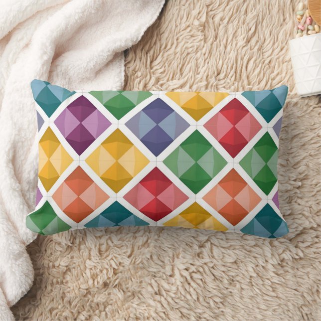 Farbenfrohe Tragetaschen des Diamantmusters Vibran Lendenkissen (Decke)