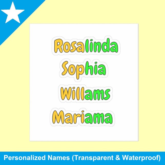 Farbenfrohe, transparente, wasserdichte Kinder Nam Aufkleber (Kids name stickers
Waterproof name labels)