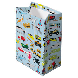 Farbenfrohe Transportmittel & Fahrzeuge Kindermust Mittlere Geschenktüte