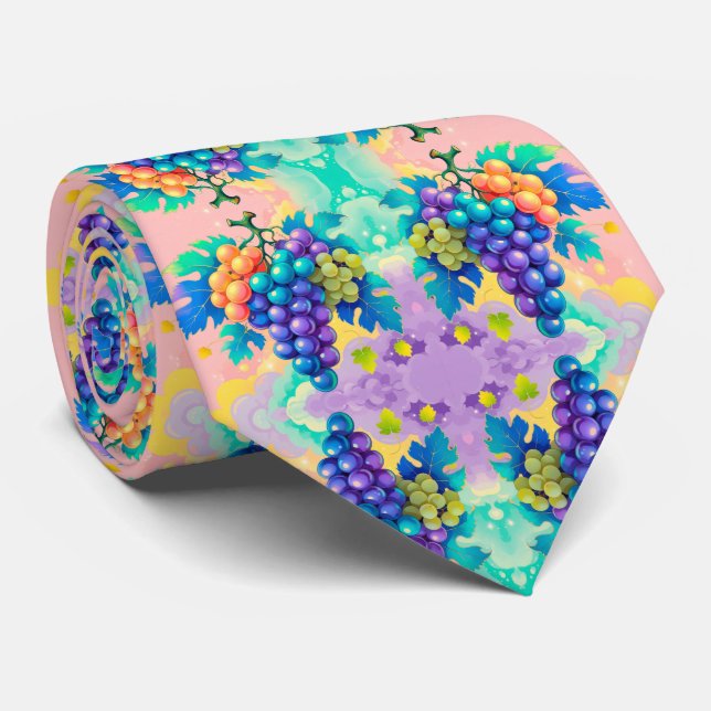 Farbenfrohe Trauben für den Vatertag Krawatte (Gerollt)