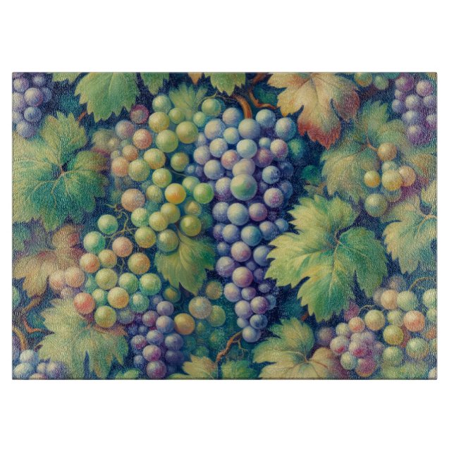 Farbenfrohe Traubenmuster Schneidebrett (Vorderseite)