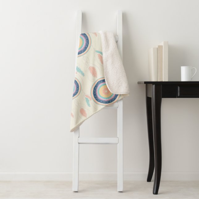 Farbenfrohe Träume Catcher Mandala Sherpadecke (Beispiel)