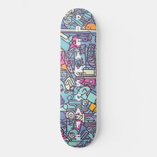 Farbenfrohe Traumlandschaft Abenteuer Skateboard