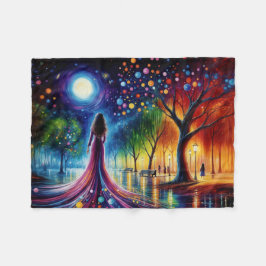 Farbenfrohe Traumlandschaft abstrakter Fantasiegef Fleecedecke