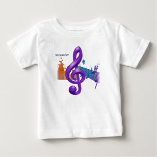 Farbenfrohe Treble Clef Music T-Shirt - Individuel