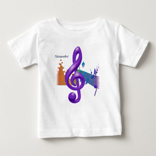 Farbenfrohe Treble Clef Music T-Shirt - Individuel (Vorderseite)