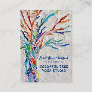 Farbenfrohe Tree Yoga Studio Business Card Visitenkarte
