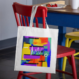Farbenfrohe trendy Abstrakt Artwork Teacher-Gesche Tragetasche