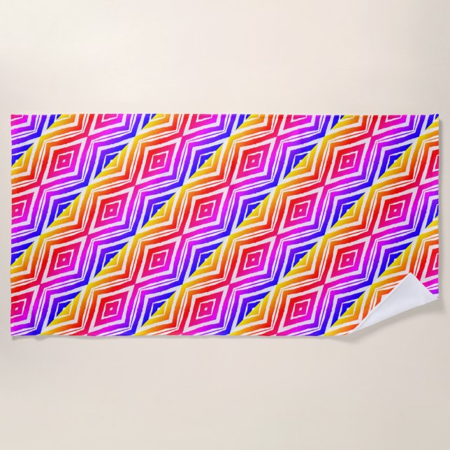 Farbenfrohe trendy geometric strandtuch (Vorderseite)