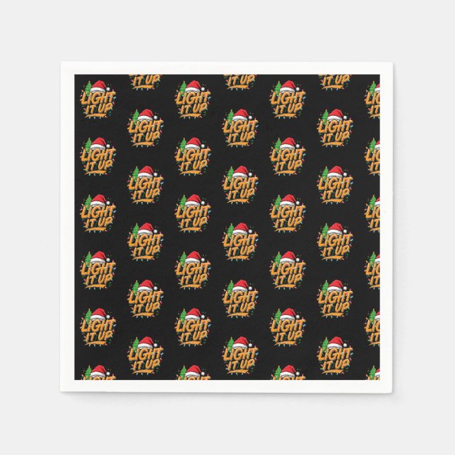 Farbenfrohe trendy Weihnachten Serviette (Vorderseite)