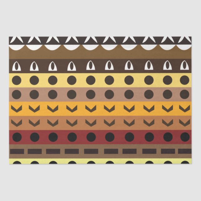 Farbenfrohe Tribal Deko Art Pattern Seidenpapier (Vorderseite)