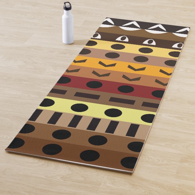Farbenfrohe Tribal Deko Art Pattern Yogamatte (Beispiel)