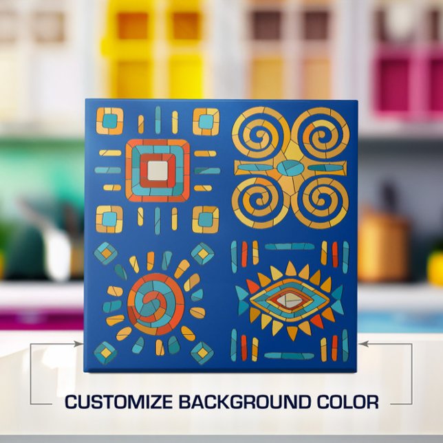 Farbenfrohe Tribal Mosaik Kunst Fliese (Von Creator hochgeladen)