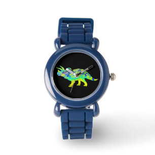 Farbenfrohe Triceratops Funky Jurassic Dinosaurier Armbanduhr