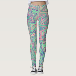 Farbenfrohe Trippy Acid Trip Digitale Abstrakte Ku Leggings