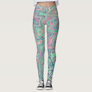 Farbenfrohe Trippy Acid Trip Digitale Abstrakte Ku Leggings