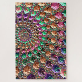 Farbenfrohe Trippy Groovy Fraktal Puzzle