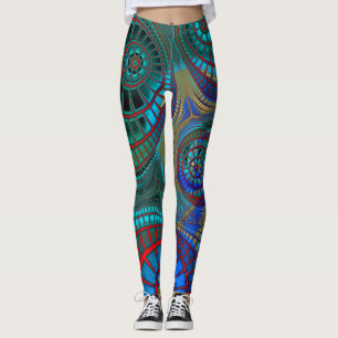 Farbenfrohe Trippy-Spiralen Leggings