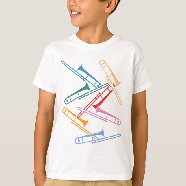 Farbenfrohe Trombone T-Shirt (Vorderseite)