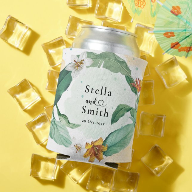 Farbenfrohe Tropenblumenhochzeit Dosenkühler (In Situ Sommer)