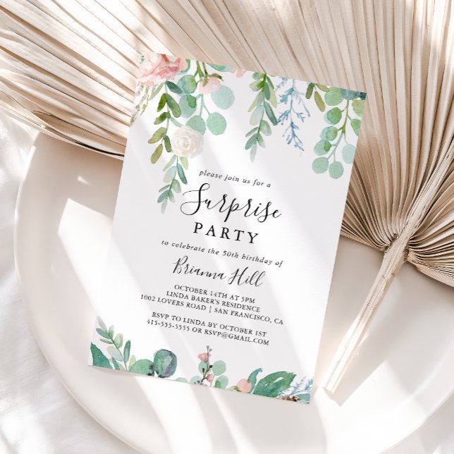 Farbenfrohe Tropenflora-Überraschung Party Einladung (Von Creator hochgeladen)