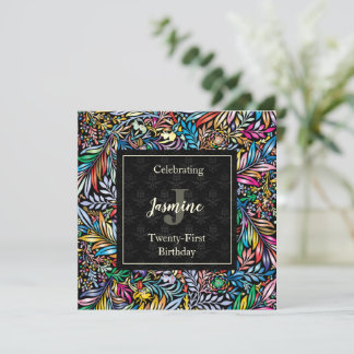 Farbenfrohe Tropenflora zum Geburtstag Einladung