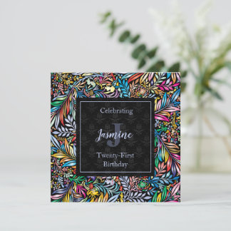 Farbenfrohe Tropenflora zum Geburtstag Einladung