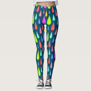 Farbenfrohe Tropfen, Regenfallmuster Leggings